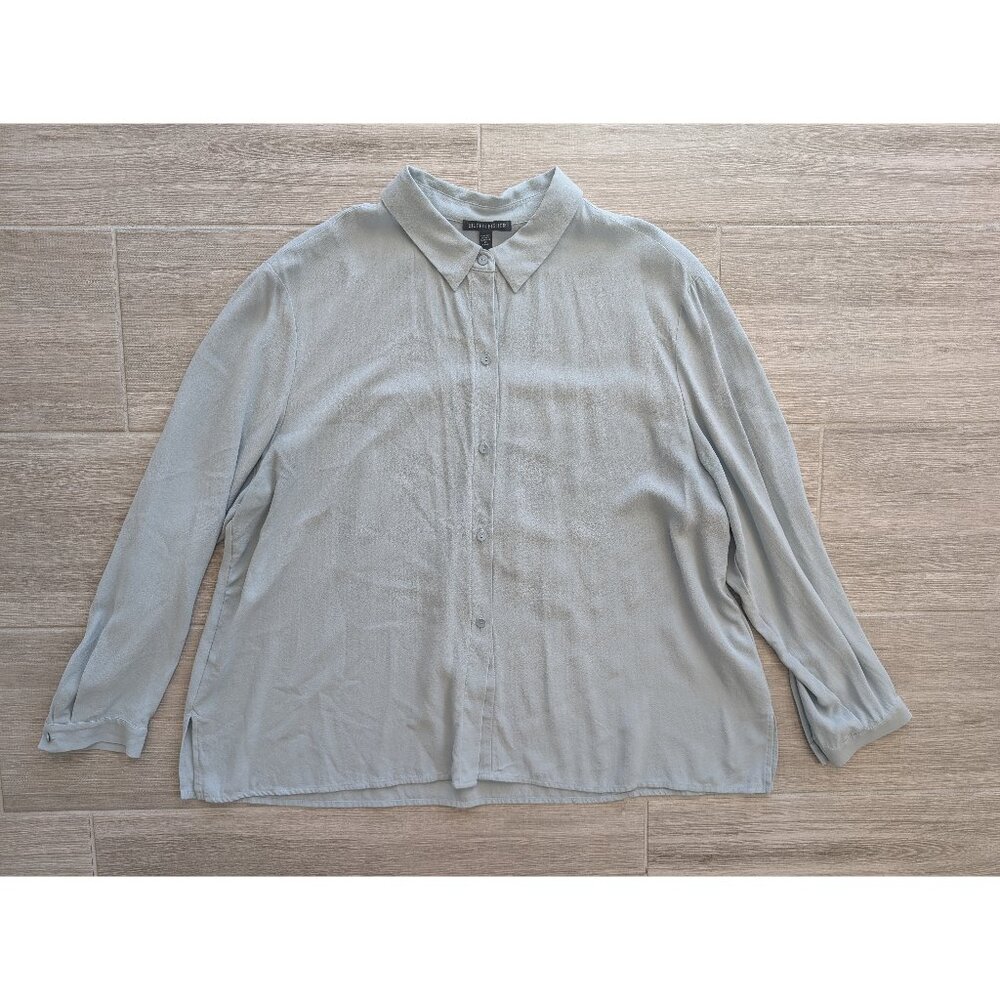 Eileen Fisher Silk Womens Top - Light Green